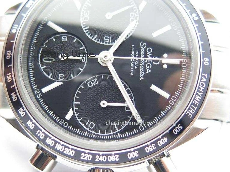 0228 Cozy Speedmaster Racing 40mm SS Black Dial On SS Bracelet A7750 ( Free Rubber Strap ) 8252